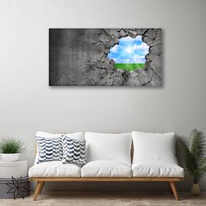 Obraz na plátně Dziura Popękana Ściana 140x70 cm
