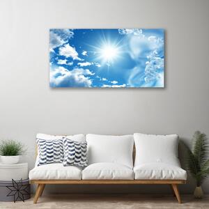 Obraz na plátně Slunce Mraky Nebe Modř 100x50 cm