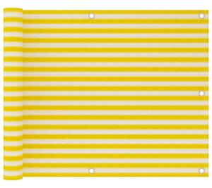 Balkonová zástěna žluto-bílá 75 x 300 cm HDPE