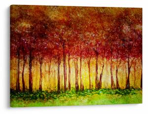 Obraz - Malba listnatého lesa (70x50 cm)