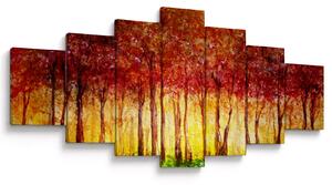 Obraz - Malba listnatého lesa (210x100 cm)
