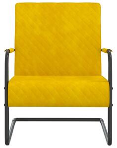 Konzolová židle hořčicově žlutá samet