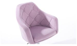 LuxuryForm Barová židle ROMA VELUR na černém talíři - fialový vřes