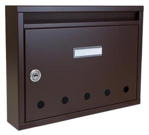 DOLS E-01 BASIC/K RAL8017 - poštovní schránka s otvory, do bytových a panelových domů, hnědá
