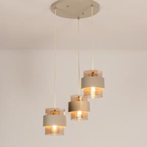 Závěsné svítidlo Retro 70er Trio Round Taupe (LMD)