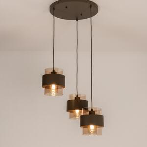 Závěsné svítidlo Retro 70er Trio Round Brown (LMD)