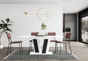 Rozkládací jídelní stůl MUSS 160 Kombinace barev: MUSS 160 table bianco marble black
