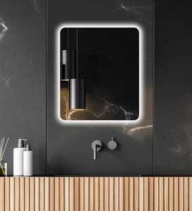 Zaoblené zrcadlo do koupelny s LED osvětlením - 60 x 70 cm - Ambiente Rounded