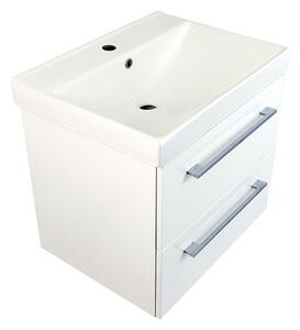 Koupelnová skříňka s keramickým umyvadlem Emilio W 60 - bílá