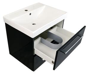 Koupelnová skříňka s keramickým umyvadlem Emilio B 60 - černá