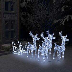 Sobi a saně vánoční dekorace 240 LED akryl