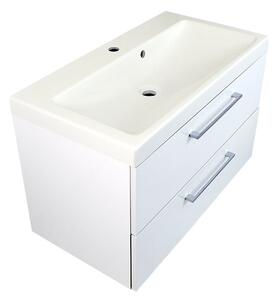 Koupelnová skříňka s umyvadlem z litého mramoru Jenny W 80 - bílá