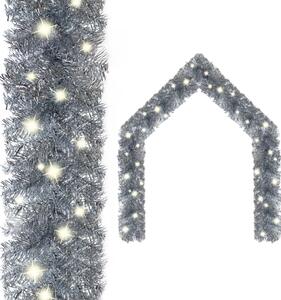 Vánoční girlanda s LED světýlky 5 m stříberná