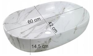 Invena Korfu, umyvadlo na desku 60x42x14,5 cm, imitace kamene, INV-CE-34-701-C