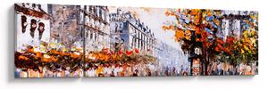 Obraz - Život ve městě (170x50 cm)