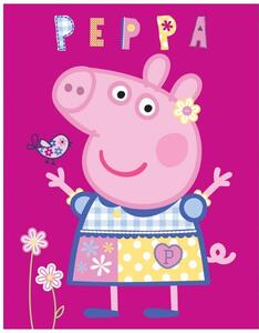Dětská / dívčí fleecová deka Prasátko Peppa - motiv modelka - 110 x 140 cm