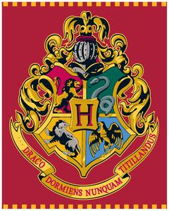Deka coral fleece Harry Potter - motiv erb Hogwarts - nano coral 220 gr./m² - 120 x 150 cm