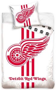 Hokejové ložní povlečení NHL Detroit Red Wings - bílé - 100% bavlna, perkál - 70 x 90 cm + 140 x 200 cm