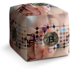 Sablio Taburet Cube Bitcoin - 40x40x40 cm