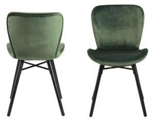 BATILDA VELVET BLACK židle zelená