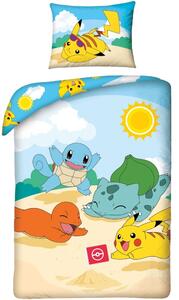 Bavlněné ložní povlečení Pokémoni - motiv Hano beach - 100% bavlna - 70 x 90 cm + 140 x 200 cm