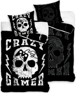 Bavlněné ložní povlečení Crazy Gamer - se svítícím efektem - 100% bavlna Renforcé - 70 x 90 cm + 140 x 200 cm