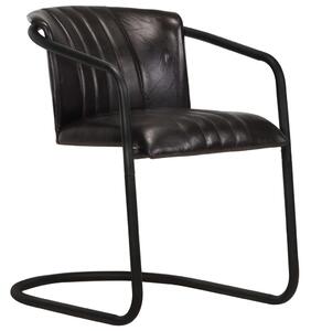 Jídelní židle 2 ks černé pravá kůže