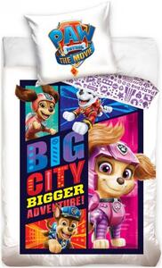 Bavlněné ložní povlečení Tlapková patrola ve filmu - Paw Patrol - bílé - 100% bavlna Renforcé - 70 x 90 cm + 140 x 200 cm
