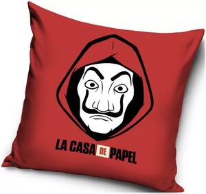 Polštář Papírový dům - La casa de papel - Money Heist - červený 40 x 40 cm