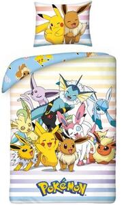Bavlněné ložní povlečení Pokémoni - Pikachu a Eevee - 100% bavlna - 70 x 90 cm + 140 x 200 cm