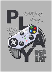 Fleecová deka Every day Play - Eat, sleep, play & repeat - 100 x 140 cm