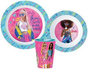 Sada plastového nádobí Barbie s kelímkem - 3 díly