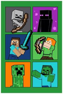 Fleecová deka Minecraft - motiv portréty - 100 x 150 cm