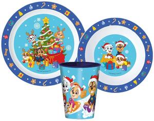 Dětská vánoční sada plastového nádobí pro děti Tlapková patrola - Paw Patrol - 3 díly