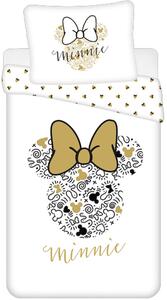 Bavlněné ložní povlečení Minnie Mouse se zlatým potiskem - 100% bavlna - 70 x 90 cm + 140 x 200 cm