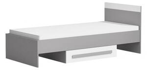 Jednolůžková postel 90x200 COLOSO - antracitová / bílá / šedá
