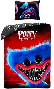 Bavlněné ložní povlečení Poppy Playtime - motiv Huggy Wuggy - 100% bavlna - 70 x 90 cm + 140 x 200 cm