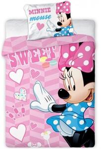 Povlečení do malé dětské postýlky Sweet Minnie Mouse - Disney - 100% bavlna - 100 x 135 cm + 40 x 60 cm