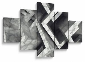 Abstraktní obraz krychlí (125x70 cm)
