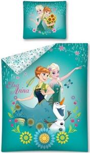 Bavlněné povlečení Ledové království - Frozen - motiv Elsa & Anna - 100% bavlna - 70 x 90 cm + 140 x 200 cm