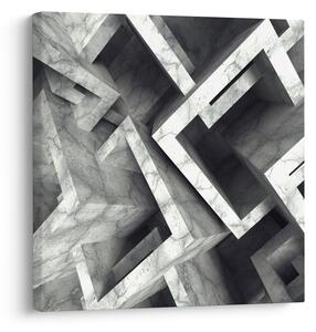 Abstraktní obraz krychlí (30x30 cm)