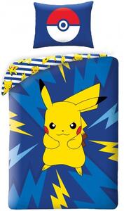 Bavlněné ložní povlečení Pokémon Pikachu - motiv Bleskový šok - 100% bavlna - 70 x 90 cm + 140 x 200 cm