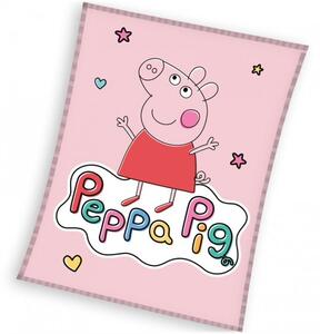 Dívčí coral fleece deka Prasátko Pepa - Peppa Pig - gramáž 240 g/m² - 110 x 140 cm