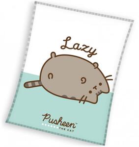 Coral fleece deka Líná kočička Pusheen - gramáž 240 g/m² - 130 x 170 cm