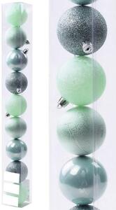 Vánoční koule plastové tyrkysově zelené 6CM cena za 9ks