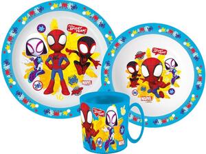 Sada plastového nádobí Spidey Team s hrnkem - 3 díly