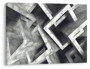 Abstraktní obraz krychlí (70x50 cm)