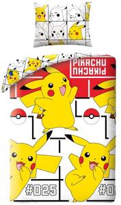 Bavlněné ložní povlečení Pokémon Pikachu No. 025 - 100% bavlna - 70 x 90 cm + 140 x 200 cm