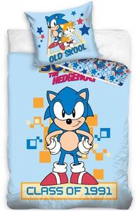 Souprava ložního povlečení Ježek Sonic - retro motív Class of 1991 - 100% bavlna - 70 x 90 cm + 140 x 200 cm