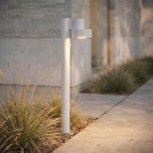 Lucande LED osvětlení cesty Elune, světle šedé, se senzorem, IP44, 77 cm, Hliník / šedá / zinek, Hliník, Moderní